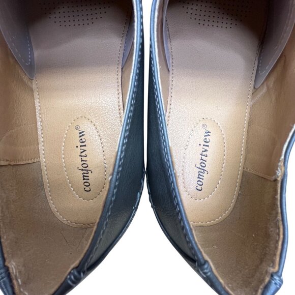 Comfortview Women’s Gray Slip On Low Wedge Natalia Loafers Shoes Size 9.5W - Picture 6 of 9